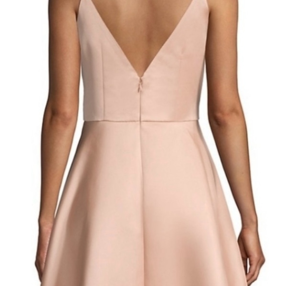Flor et.al Satin V-neck A Line Gown - Picture 3 of 16